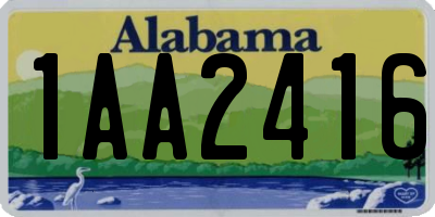 AL license plate 1AA2416