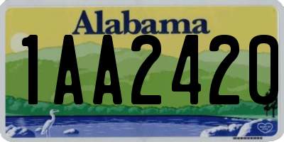 AL license plate 1AA2420