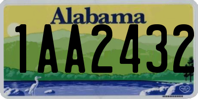 AL license plate 1AA2432