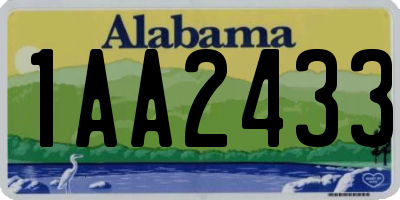 AL license plate 1AA2433