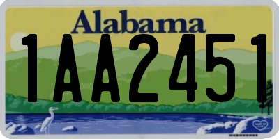 AL license plate 1AA2451