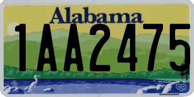 AL license plate 1AA2475