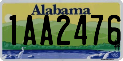 AL license plate 1AA2476