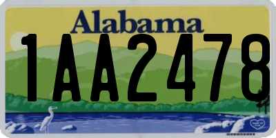 AL license plate 1AA2478