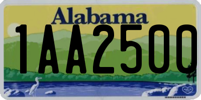 AL license plate 1AA2500