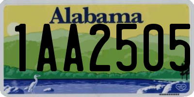 AL license plate 1AA2505