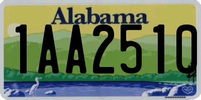 AL license plate 1AA2510