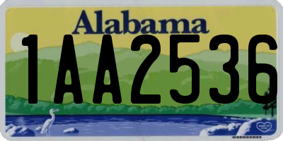 AL license plate 1AA2536