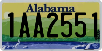 AL license plate 1AA2551