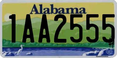 AL license plate 1AA2555