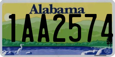 AL license plate 1AA2574