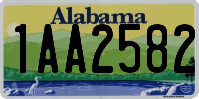 AL license plate 1AA2582