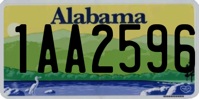 AL license plate 1AA2596