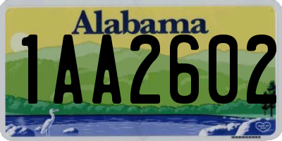 AL license plate 1AA2602