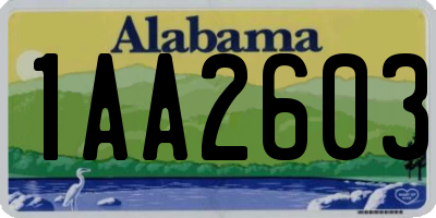 AL license plate 1AA2603