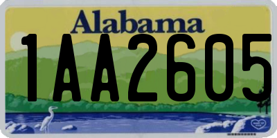 AL license plate 1AA2605