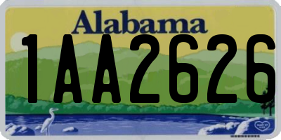 AL license plate 1AA2626