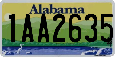 AL license plate 1AA2635