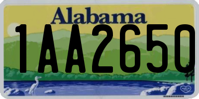 AL license plate 1AA2650