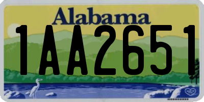 AL license plate 1AA2651