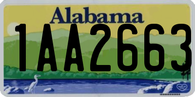 AL license plate 1AA2663
