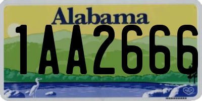 AL license plate 1AA2666