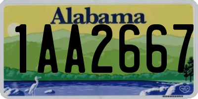 AL license plate 1AA2667