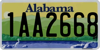 AL license plate 1AA2668
