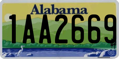 AL license plate 1AA2669