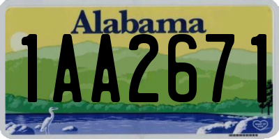 AL license plate 1AA2671