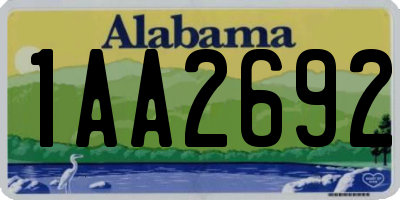 AL license plate 1AA2692