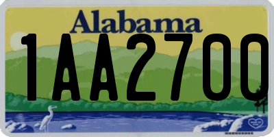 AL license plate 1AA2700