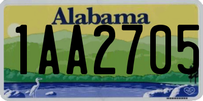AL license plate 1AA2705