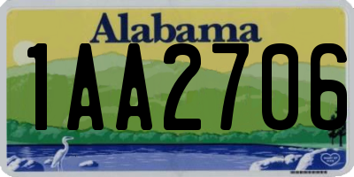 AL license plate 1AA2706