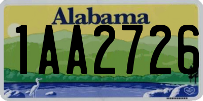 AL license plate 1AA2726