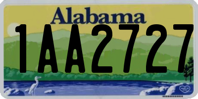 AL license plate 1AA2727