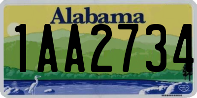 AL license plate 1AA2734