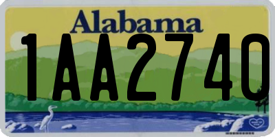 AL license plate 1AA2740