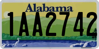 AL license plate 1AA2742