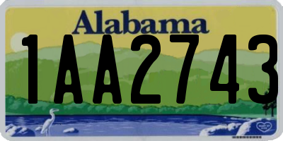 AL license plate 1AA2743