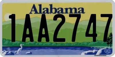 AL license plate 1AA2747