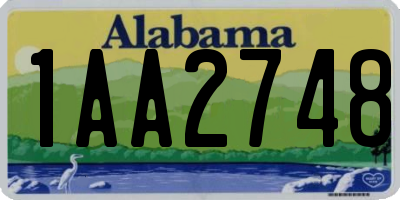 AL license plate 1AA2748