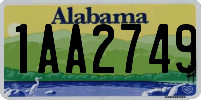 AL license plate 1AA2749