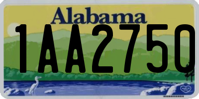 AL license plate 1AA2750
