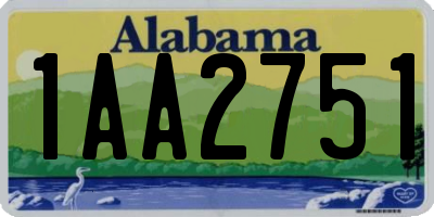 AL license plate 1AA2751