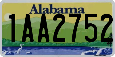 AL license plate 1AA2752