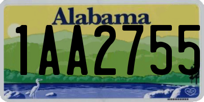 AL license plate 1AA2755