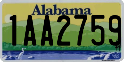 AL license plate 1AA2759