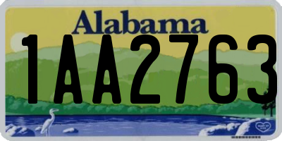 AL license plate 1AA2763