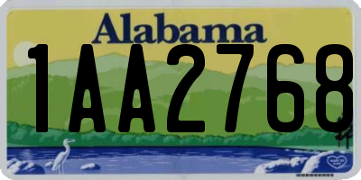 AL license plate 1AA2768